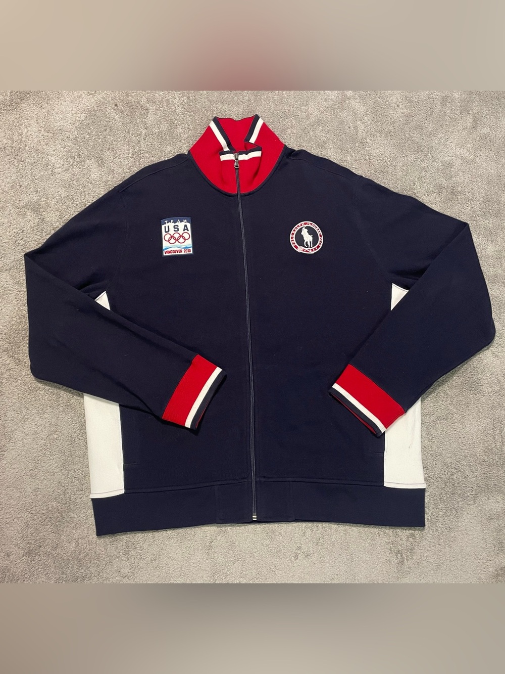 Polo Ralph Lauren Team USA Vancouver Olympics 2010 Zip Up Sweater Mens XL
